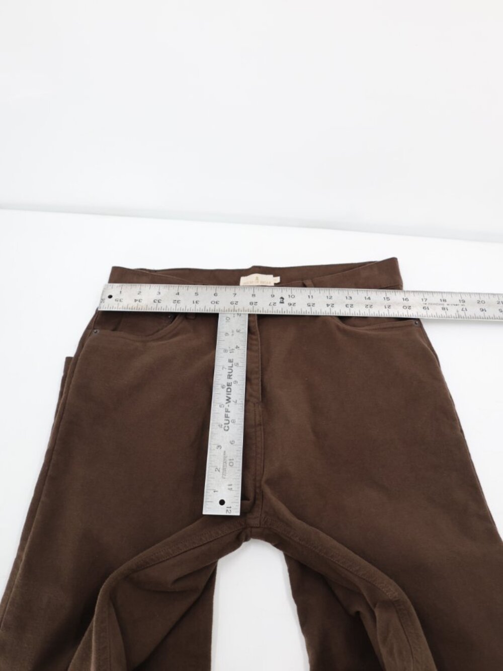 House of Bruar Pants Women 12 L30 moleskin Straight Leg 5 Pocket High Rise Brown - Picture 5 of 12